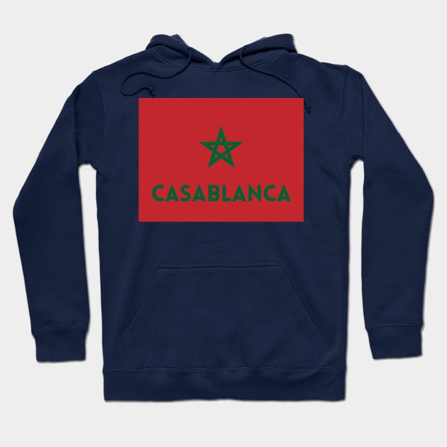 Casablanca City in Moroccan Flag Hoodie by aybe7elf
